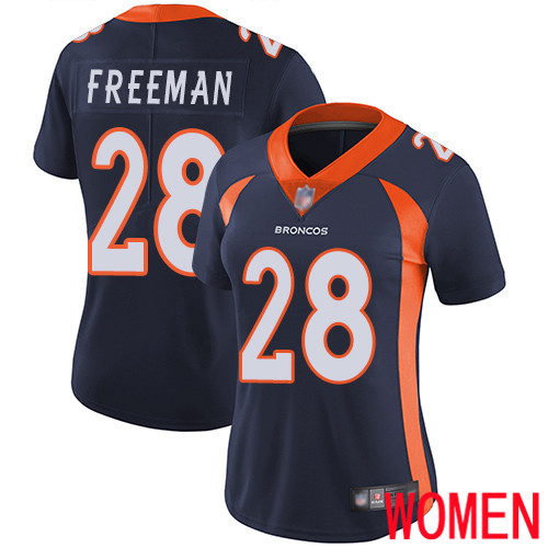 Women Denver Broncos #28 Royce Freeman Navy Blue Alternate Vapor Untouchable Limited Player Football NFL Jersey